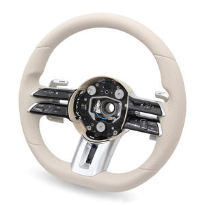 Volante de Cuero Blanco Completo para Mercedes Benz <span class=keywords><strong>AMG</strong></span> E350 W221 W166 W140 Slk R171 X166 - Product Image 1