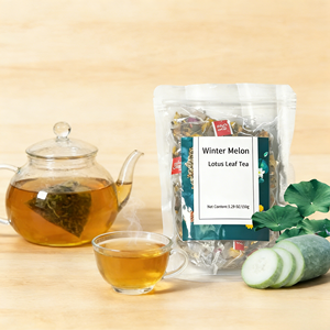 Sachets de thé pyramidaux de qualité supérieure, biologiques, mélangés aux herbes, saveur courge et feuille de lotus, amincissants, avec chrysanthème, 30 unités - Product Image 2