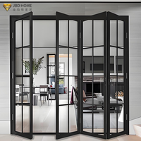 Portes pliantes insonorisées, système de portes pliantes verticales automatiques en verre, porte pliante intérieure à rupture de pont thermique, porte pliante robuste pour maison