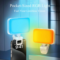 Mini lampe annulaire LED RVB portable rechargeable pour vlog, éclairage d'appoint vidéo, clip pour téléphone, lampe selfie