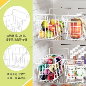 Customized <b>Refrigerator</b> Storage Basket Rectangle Hook Type With Handle For Kitchen Food <b>Container</b> 44.5X18.3X21.6HCM - Product Image 3