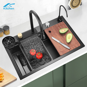 <span class=keywords><strong>Fregadero</strong></span> de Cocina de Acero Inoxidable 304 Nano Negro 100x50, <span class=keywords><strong>Fregadero</strong></span> Individual <span class=keywords><strong>Oculto</strong></span> con Tratamiento de Superficie de Acero Inoxidable para Cocina - Product Image 3