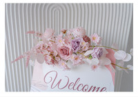 Bruiloftdecoratie Roze Zijden Bloemen Rijen Achterwand Set voor Evenementen en Feesten met Handgemaakte Duurzame Bloemendecoratie