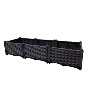 Boîte de jardinière rectangulaire en plastique d'approvisionnement d'usine, lit surélevé de <span class=keywords><strong>jardin</strong></span> à prix réduit pour la plantation intérieure/extérieure, motif carré polyvalent - Product Image 1