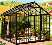 Serre de jardin en aluminium à installation facile, cage extérieure pour l'élevage de volailles, best-seller