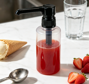 Bomba Dosificadora de Plástico Antiderrames con Boquilla Larga 28/410 de 5cc, 8cc, 10cc para Jarabes, Miel y Jugos, Dispensador de Chocolate de Grado Alimenticio con Bomba de Rosca para Botellas - Product Image 3