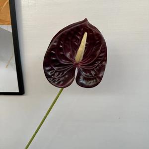 مصغرة وهمية البلاستيك الاصطناعي الزخرفية الجملة اللاتكس أنثوريوم الزهور السائبة ورقة حزمة نوعية جيدة - Product Image 4