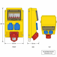Boîte de distribution d'alimentation 16A