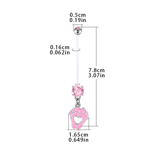 CRYSPURE Piercings <span class=keywords><strong>de</strong></span> nombril flexibles en acrylique, longs, avec zircon UV rose et pendentif bébé, bijoux <span class=keywords><strong>de</strong></span> piercing <span class=keywords><strong>de</strong></span> nombril, vente en gros OEM - Product Image 4