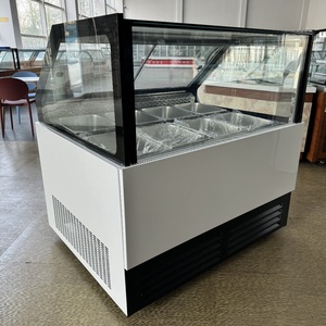 Congélateur commercial pour supermarché avec porte en verre trempé, dégivrage <span class=keywords><strong>automatique</strong></span>, refroidissement par air, vitrine à crème glacée - Product Image 1