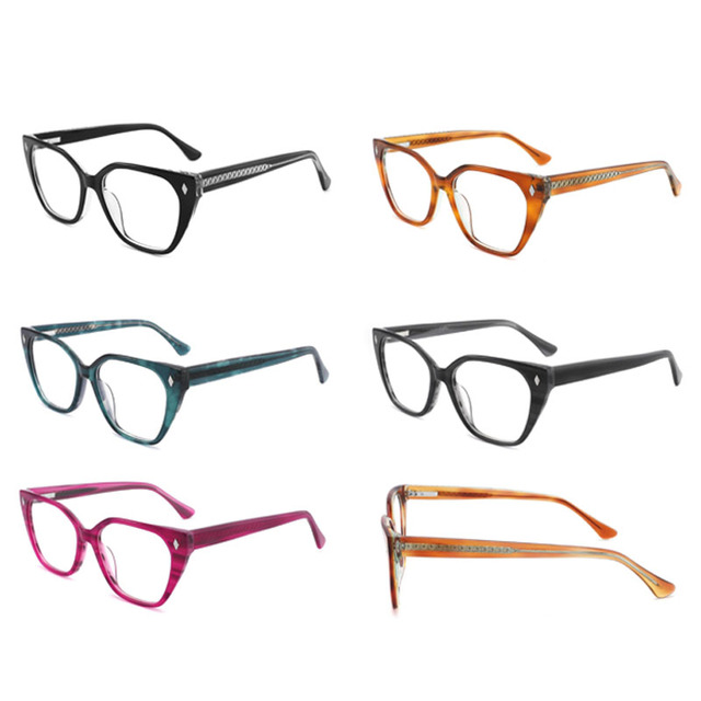 Wholesales 2025 New Design Custom Logo Eyeglass Frame Fashion  Eyeglasses Glasses Acetate Optical Frame for Eyeglasses