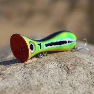 WLF004 — leurre rigide Popper avec hameçon <span class=keywords><strong>VMC</strong></span> 9626, appât artificiel de jeu, grande bouche, yeux 3D, 97mm, 33g, nouveau modèle - Product Image 1
