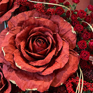Giant <strong>Crepe</strong> <strong>Paper</strong> Rose Decorative Flower Art Ornament for Wedding Banquet Window Display Commercial Space Layout Party <strong>Backdrop</strong> - Product Image 2