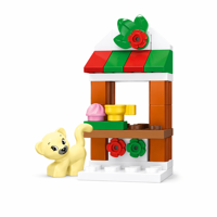 Set de Bloques de Construcción Personalizados para Puerta de Mercado Navideño, Juguete de Construcción STEM OEM, Mini Kit de Modelo Festivo, Juguetes para Niños de Marca Privada