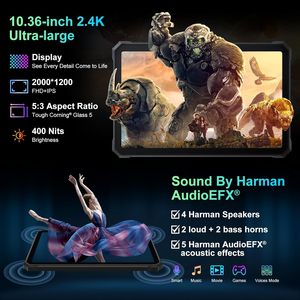 Tablet Resistente de 10.36 Pulgadas, Android 15, 22000mAh, Octa-core, 24GB RAM + 256GB <span class=keywords><strong>ROM</strong></span> + 1TB Expandible, Cámara de 48MP+16MP, Impermeable, 1200x2000 - Product Image 3