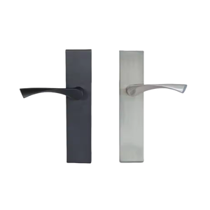 Poignée de <span class=keywords><strong>porte</strong></span> à levier de passage OEM de luxe en alliage de zinc, avec plaquette longue, en laiton massif, à motif losanges moletés droits, pour <span class=keywords><strong>porte</strong></span> intérieure - Product Image 1