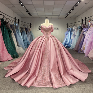 Vestido de Quinceañera Rosa Dy1542 con Cuentas, Vestidos de 15 Años con Lentejuelas, Vestidos de Gala para Instagram, Apliques de Encaje, Vestido de Princesa Jancember - Product Image 5
