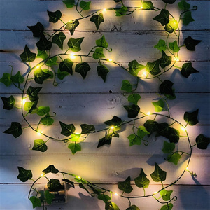 Guirnalda de hojas de hiedra falsa de plástico para decoración de exteriores, planta colgante artificial, cadena de luces <span class=keywords><strong>LED</strong></span> al <span class=keywords><strong>por</strong></span> <span class=keywords><strong>mayor</strong></span> - Product Image 4