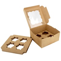 Boîtes à dessert personnalisées boîtes de cuisson de cupcakes en kraft blanc pour cadeaux d'affaires boîtes d'emballage avec fenêtre