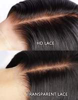 Perruques en cheveux humains vierges transparentes HD 13x4 Lace Front sans colle, à ondulations profondes, pour femme