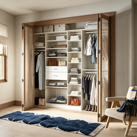 Armoire de rangement coulissante en bois massif, style minimaliste américain, luxe léger, pour chambre à coucher