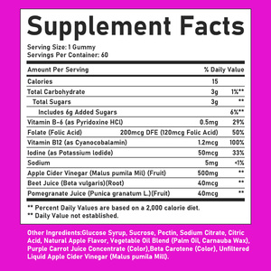Custom Label ODM Apple Cider Vinegar Gummies Dietary <b>Supplement</b> Promote Health Metabolism and Boost Energy Levels for Adult - Product Image 2