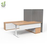 IULTRA moderne ergonomique en forme de L bureau électrique réglable en hauteur double moteurs Table assise-debout de luxe bureau debout électrique