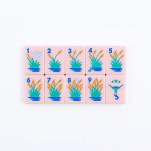 Mahjong de luxe moderne américain en acrylique rose, 160 tuiles, couleur personnalisée, durable, écologique, pliable, portable, peint à la main, pour l'intérieur - Product Image 2