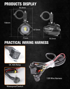 Luz <span class=keywords><strong>Antiniebla</strong></span> Auxiliar LED para Motocicleta con Homologación Emark para BMW R1200GS F850GS F750GS F 850GS 750GS 1250GS GS LC Adventure Parts - Product Image 5