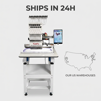 Machine à broder professionnelle à tête unique 15 aiguilles, service d'entrepôt local aux États-Unis, livraison porte-à-porte pour une efficacité optimale à domicile