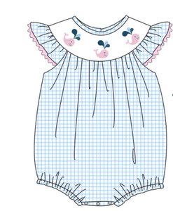 Nuevo diseño de ropa de boutique de verano, vestido fruncido con bordado de ballena, ropa fruncida - Product Image 2