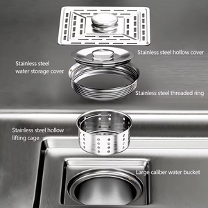 Évier de cuisine domestique en acier inoxydable 304, grand bac unique, épaissi, avec coussin d'isolation acoustique pour le lavage des légumes, anti-rouille, brossé - Product Image 4