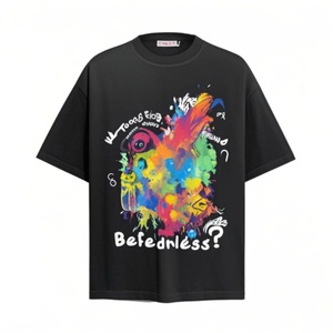 T-shirt imprimé sérigraphié grande taille, motifs colorés, jusqu'à 5XL, 100% coton, coupe classique, pour homme, logo personnalisé, respirant, anti-boulochage - Product Image 5
