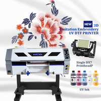 Hycan Brandneuer A3 Vollautomatischer UV-Tintendrucker für 3D-Stickerei UV DTF Hochproduktiver Textildrucker