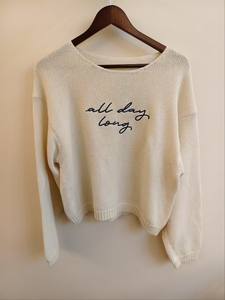 Suéter de Punto Holgado Informal para Mujer con Corte Relajado, Transpirable, Cuello Redondo, 100% Algodón, Tejido por Ordenador - Product Image 2