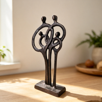 Sculptures modernes en fonte, figurines abstraites de maison, art écologique, cadeau souvenir d'anniversaire pour la décoration de table à la maison