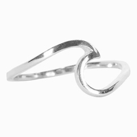 Anillo Bohemio de Acero Inoxidable para Mujer, Chapado en Oro de 14k, con Elegante Forma de Ola