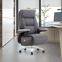 Chaise de bureau inclinable électrique à dossier haut de direction automatique Chaises de bureau d'ordinateur ergonomiques avec repose-pieds sur roues