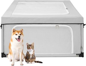 Recinto per Cani con Copertura Superiore e Porta, Robusto Recinto in Oxford per Animali Domestici Piccoli, per Interni o Esterni - Product Image 1
