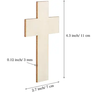 Fashionable Style Design Superior Quality Unfinished Cross Shaped Wooden Pieces For Diy Arts Craft