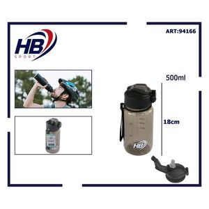 Transparent <b>Black</b> 550ml Drop-Proof Sports <b>Water</b> <b>Bottle</b> - Product Image 1