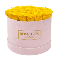 Boîte cadeau en carton rond en velours de luxe personnalisée pour fleurs et roses