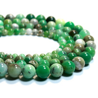 Cuentas Redondas de Jade Verde Australiano 100% Natural de Primera Calidad para la Fabricación de Joyas, DIY, Pulseras y Collares, 4/6/8/10/12mm, Venta al Por Mayor