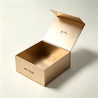 Boîte cadeau magnétique dorée, impression personnalisée du logo, boîte cadeau magnétique de luxe écologique, boîtes d'emballage en gros avec EVA