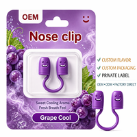Clip Nasal Rafraîchissant à l'Arôme Doux de Raisin, Diffuseur d'Huiles Essentielles Portable et Refroidissant, Dispositif de Soin Respiratoire, Inhalateur Nasal OEM