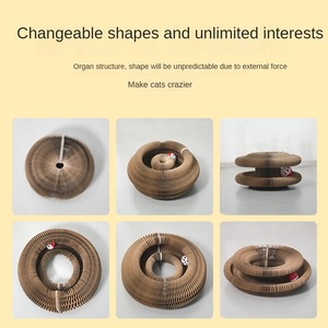 Rascador para Gatos de Cartón Corrugado con Campana, Estructura para Trepar y Afilar Garras, Juguete para Mascotas Resistente a los Arañazos - Product Image 2