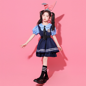 Disfraz de Conejita de Peluche para Niñas, Uniforme de Oficial de Halloween, Conjunto con Orejas, Diadema, Corbata, Insignia, <span class=keywords><strong>Cosplay</strong></span>, Fiesta, Juego de Roles - Product Image 4
