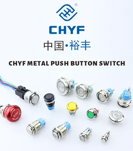 12mm 16mm 19mm 22mm PC 3-6V LED Metal Button Switch With 60CM DIY Connector PC Power Switch