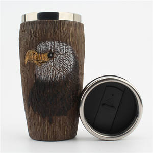 Hot Selling Vintage Harz Tasse Fall Eagle Kaffee Tee Wasser becher mit Edelstahl Liner - Product Image 4