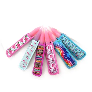 Ready To Ship High Quality Reusable Neoprene Sublimation Insulated Sleeve Popsicle Holder/Sleeve Ice Pop Sleeves For Kids